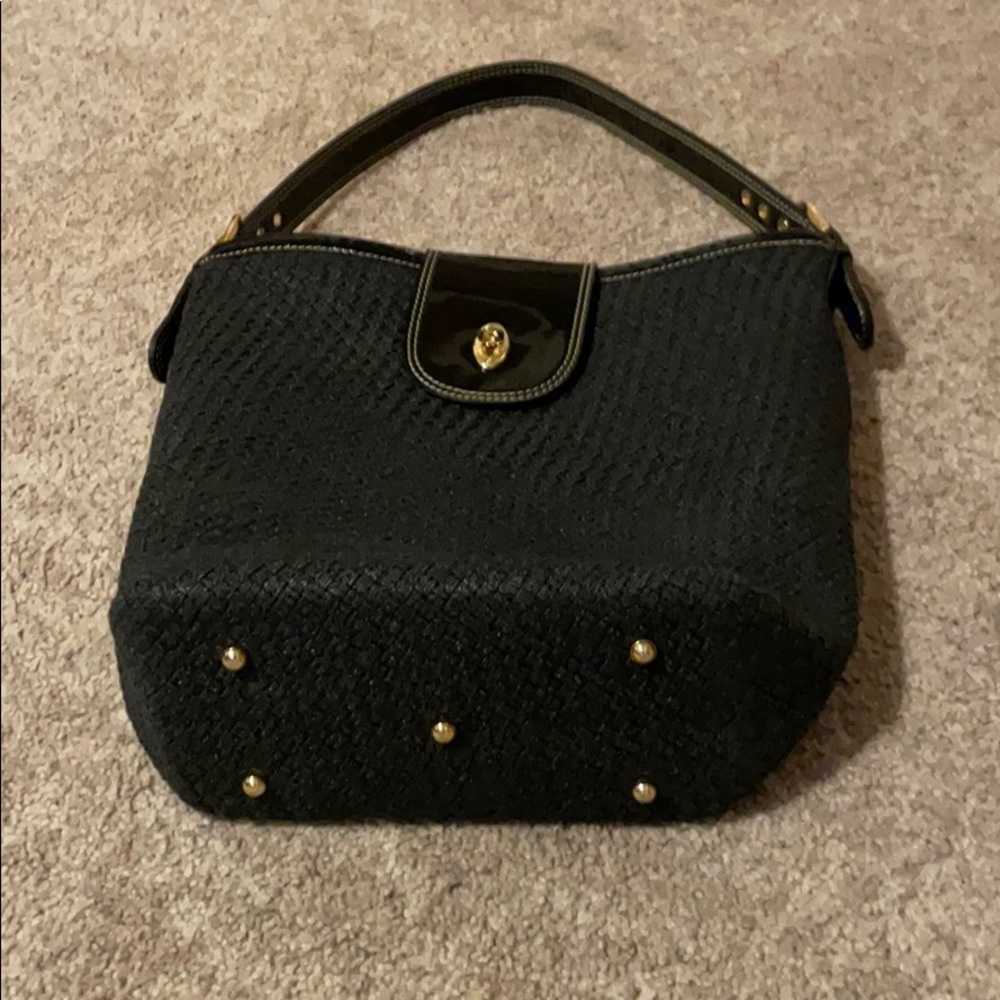 Eric Javits New York Black Straw Bucket Bag - image 8